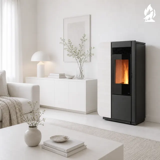 Pellet stove Nobis 12 Elena Style V wood white