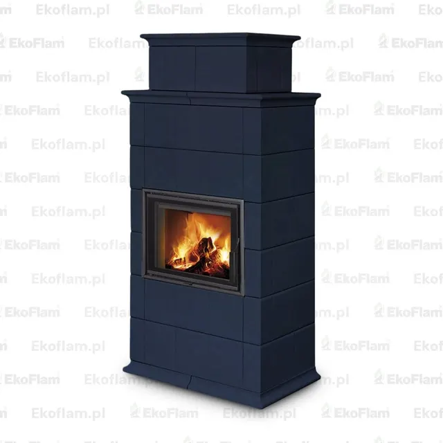 Kominek na drewno Romotop Baracca 10H ceramika  29200 modry