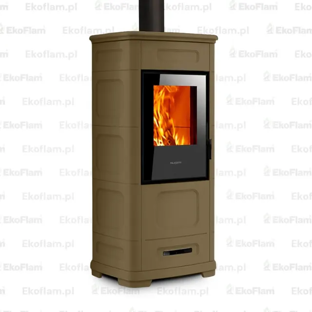 Hybrydowy kominek Piazzetta E228 C w ceramice orzechowej