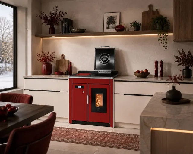 Pellet cooker Klover Smart 80 BT steel bordo
