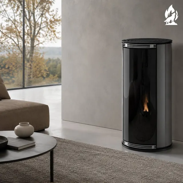 Pellet stove Moretti Design Globe Glass Relax 9 grey