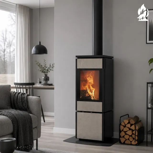 Wood-burning stove Nobis 8/10 Flat 700 gres grey