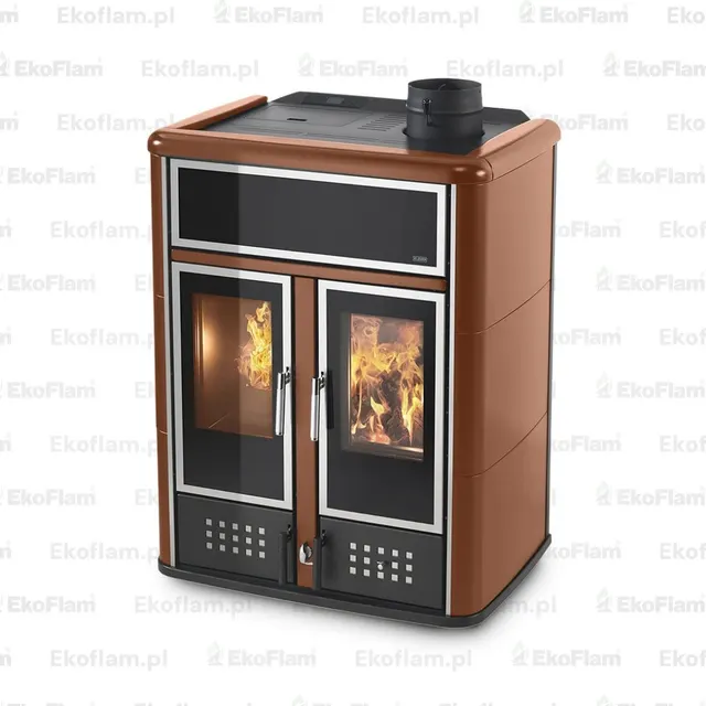 Hybrid stove Klover Dual Maiolica terra di siena