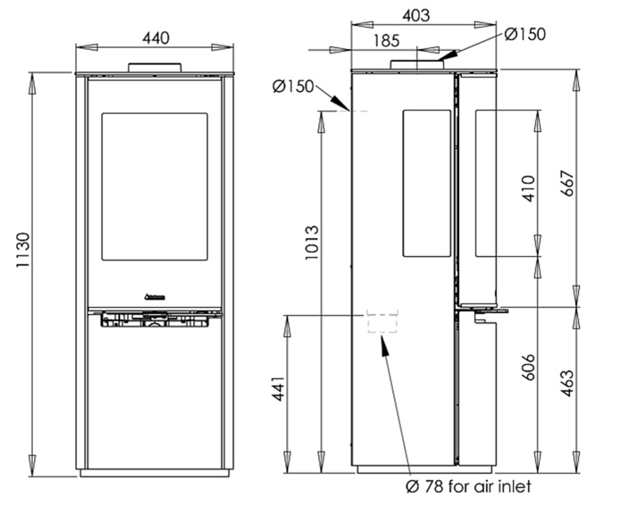 Piecyk na drewno Aduro 22.5 Lux