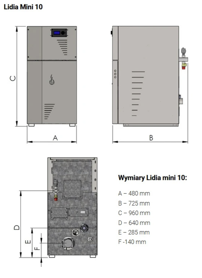 Piec na pellet z dotacją Kozlusan Lidia Mini 10
