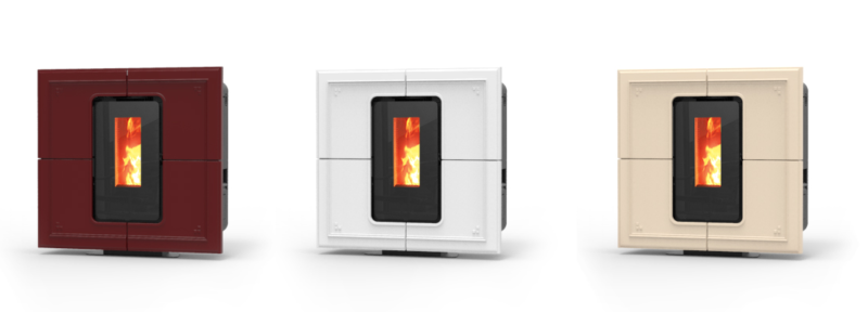 Piecyk na pellet Thermorossi Slimquadro Idra Ceramika